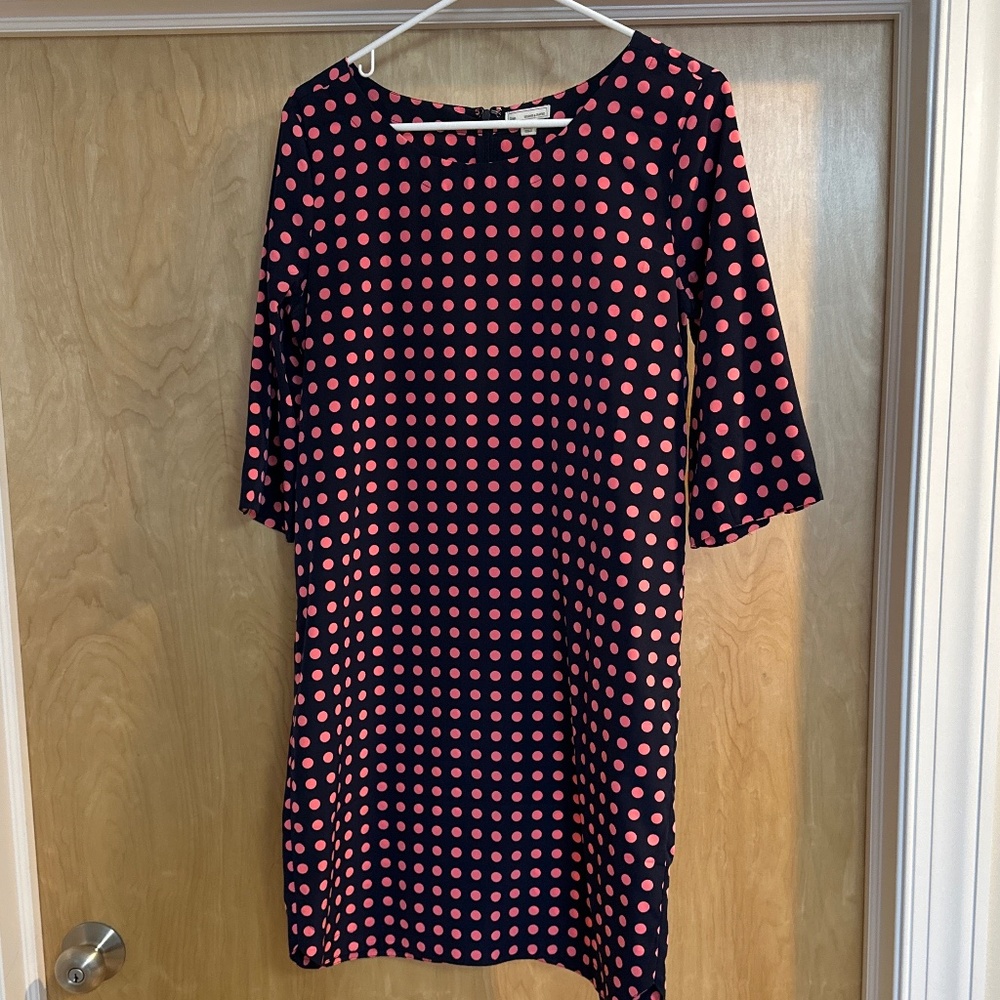 Gap Navy Blue/pink Polka Dot Dress